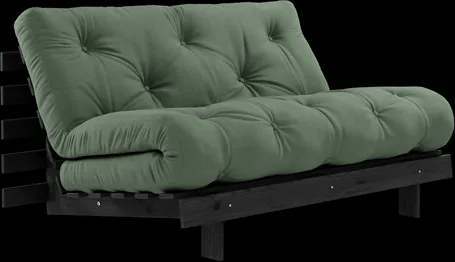 Karup Design Roots Sovasofa Med Roots Madras 140x200 Oliven Grøn/Sortlakeret