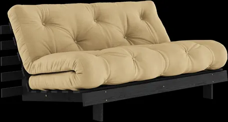 Karup Design Roots Sovasofa Med Roots Madras 160x200 Wheat Beige/Sortlakeret